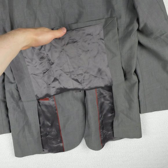Massimo Dutti Blazer Jacket Mens 40R Gray Two Button Double Vented Wool - Picture 6 of 16